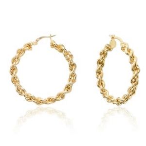 Gabi Reilly 14K Yellow Gold Braided Hoops NWT